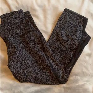 Black & White Dot Mesh Lululemon Crops